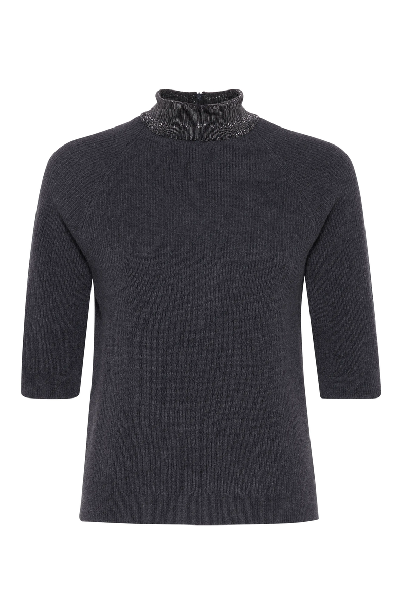 Brunello Cucinelli English rib knit sweater with monili, Main, color, 