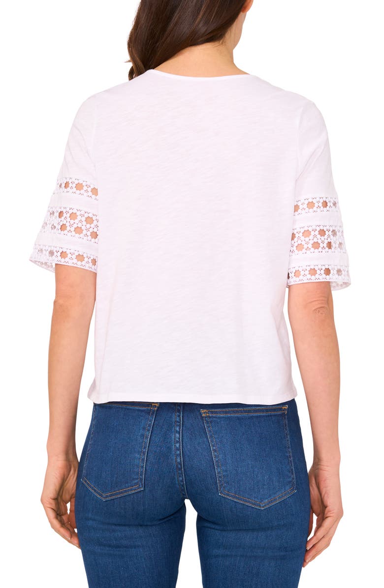 CeCe Eyelet Sleeve Cotton T-Shirt, Alternate, color,