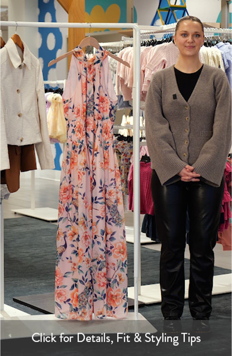 Floral Print Sleeveless Maxi Dress, sales video thumbnail