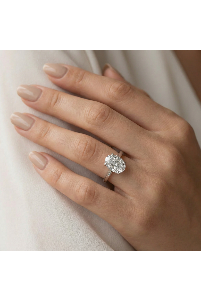 Certified 2Ct Oval Solitaire Ashley Diamond Engagement Ring 14k Gold Lab Grown, Alternate, color, 14k Yellow Gold