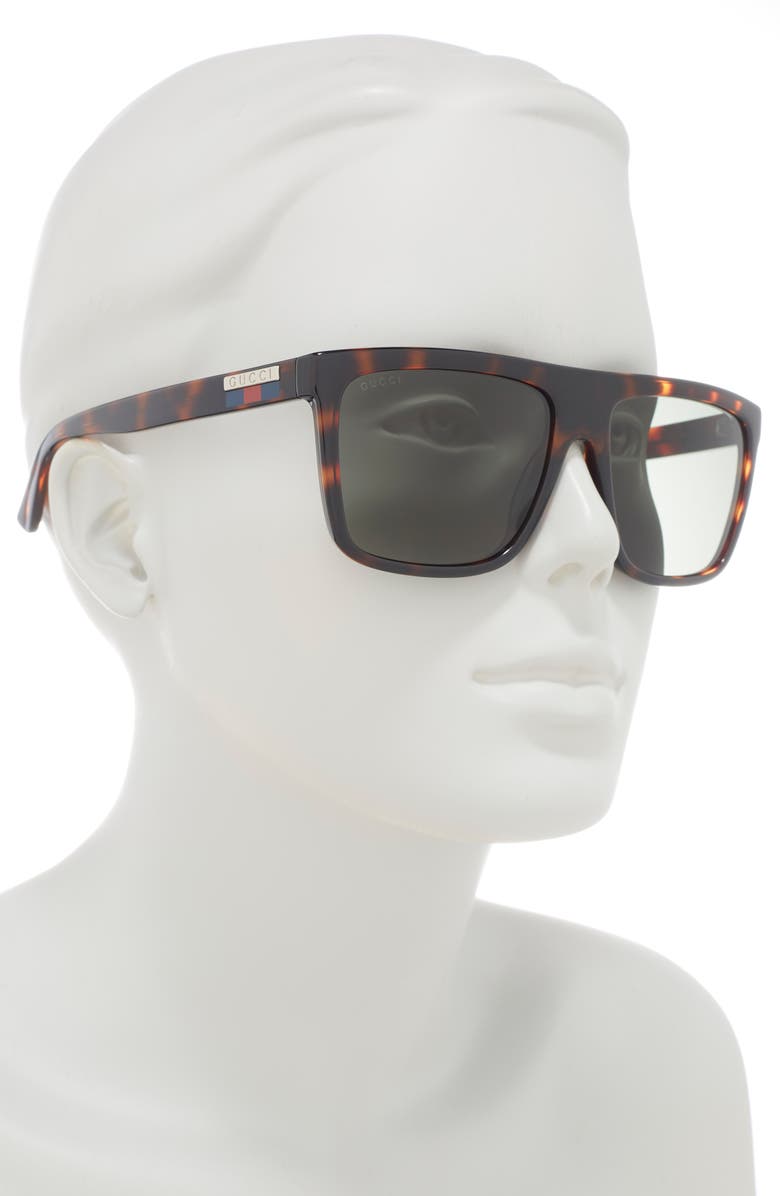Gucci 59mm Square Sunglasses, Alternate, color, Havnana Havana Green