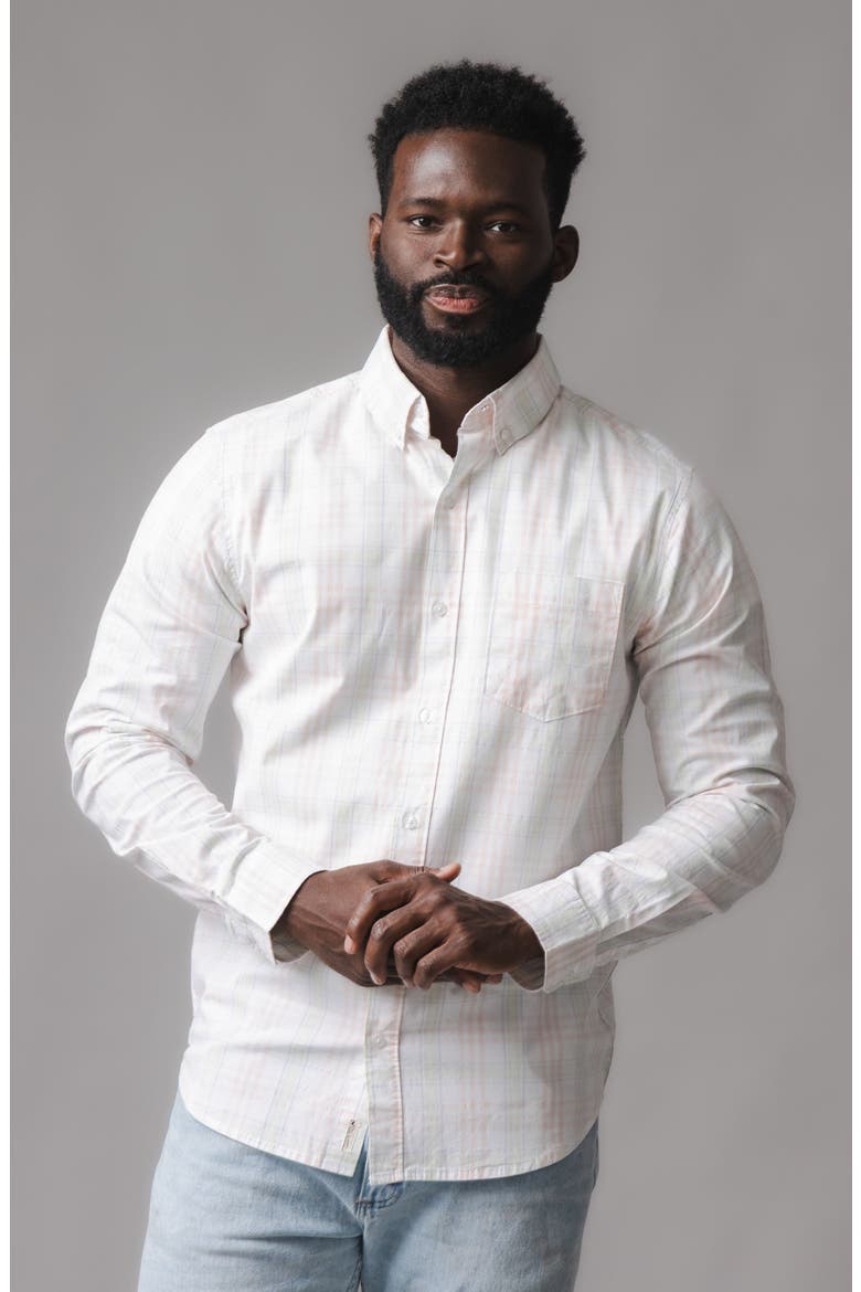 Organic Stretch Poplin Button Down Shirt, Alternate, color, Chateau Plaid