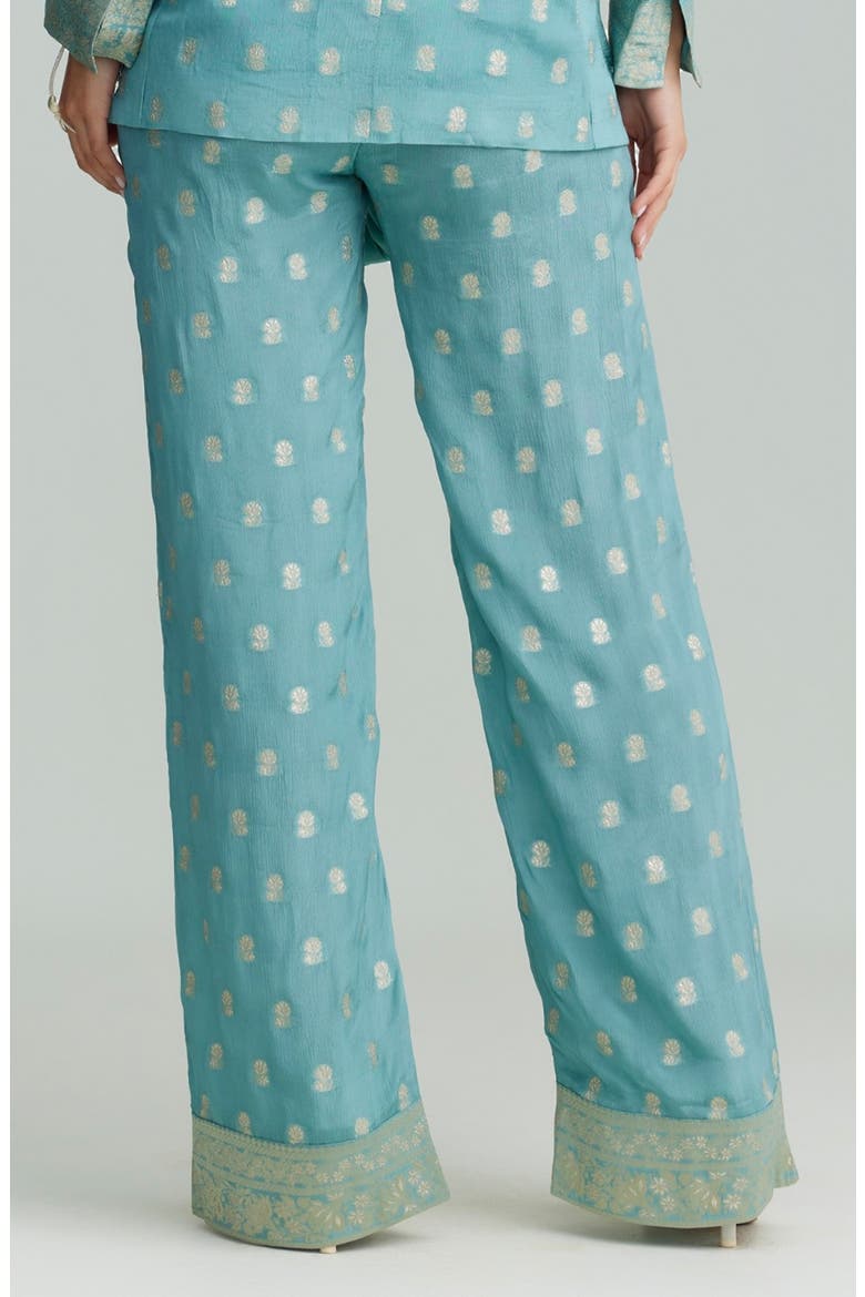 Zoya Metallic Wide Leg Pants, Alternate, color, LIGHT BLUE