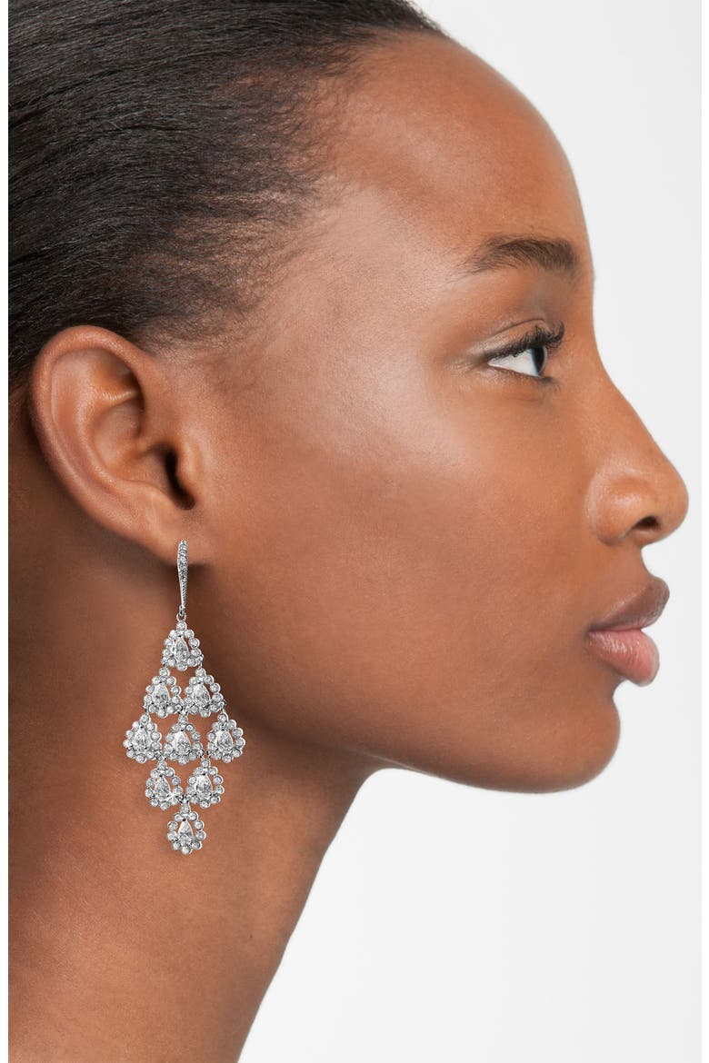 Tiered Chandelier Earrings, Alternate, color, HEMATITE
