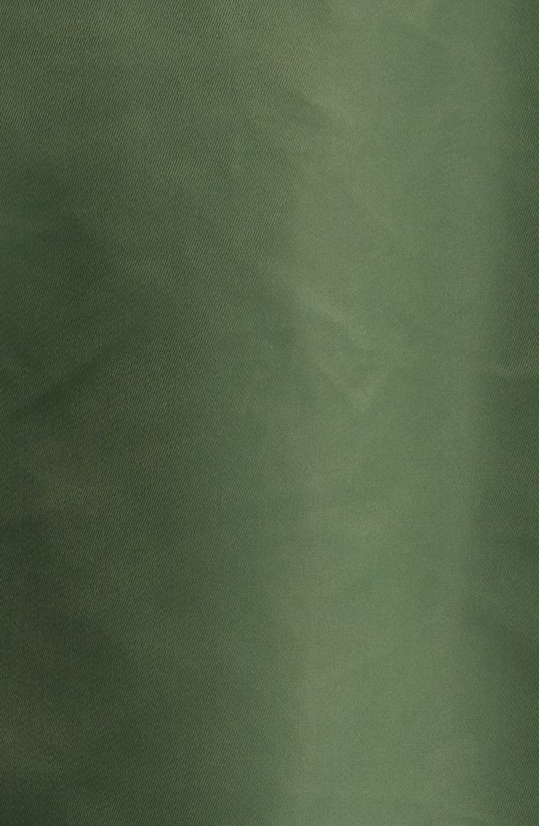 Schott NYC Water Resistant Satin Flight Jacket, Alternate, color, Sage