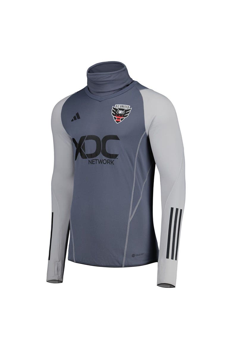 Men's adidas Gray D.C. United Warm Raglan COLD.RDY Top, Alternate, color, Gray