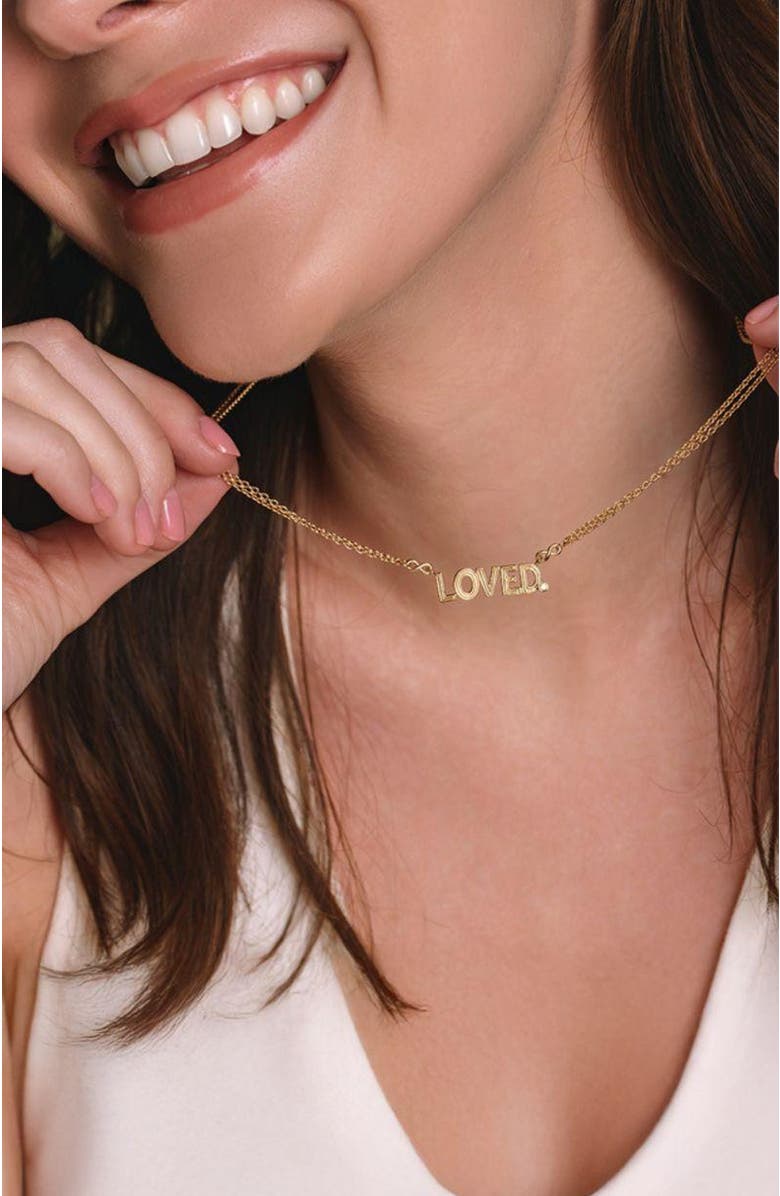 Rizen Jewelry Loved Necklace, Alternate, color, 18K Gold Plated
