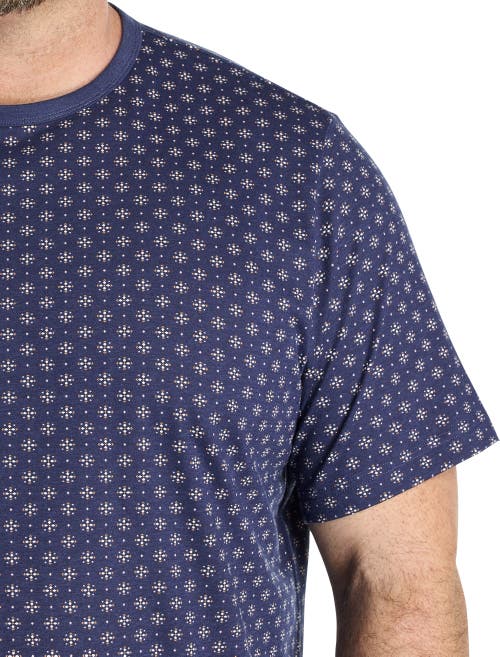 Harbor Bay By Dxl Big & Tall Moisture-wicking Star Print T-shirt In Peacoat