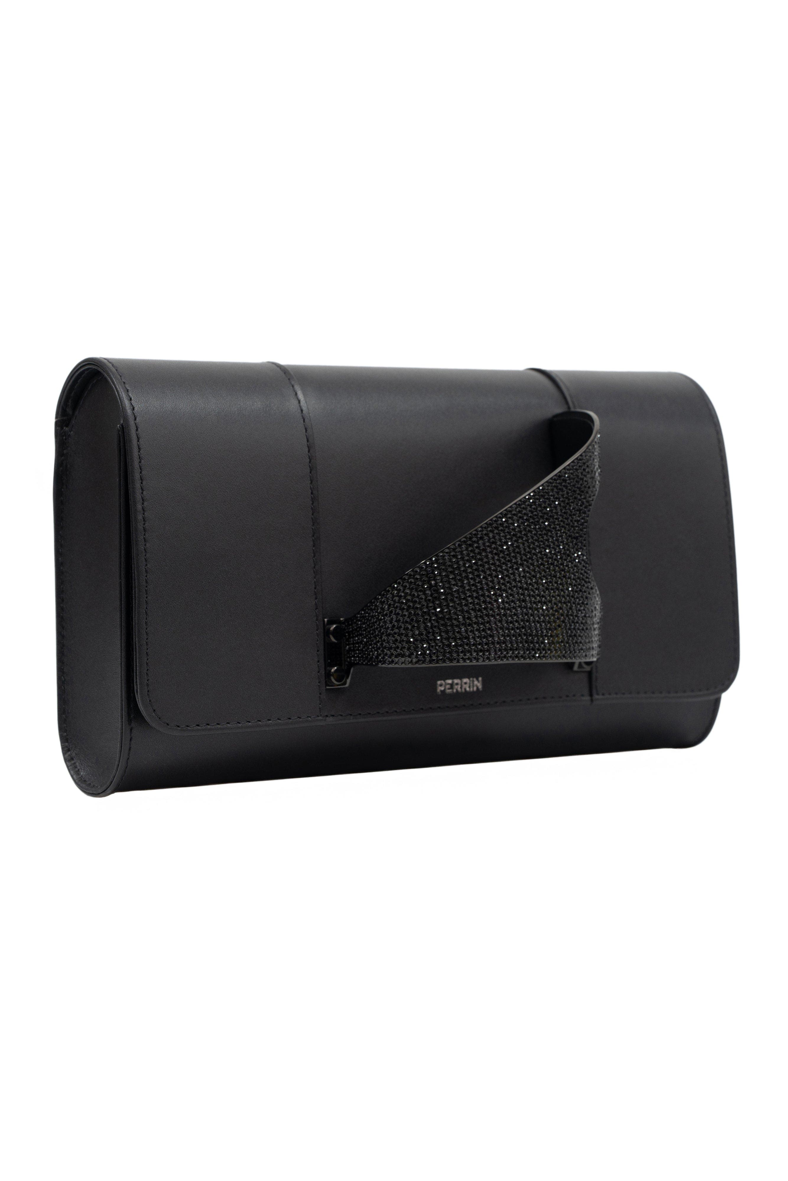 PERRIN PARIS L'Eiffel Swarovski Strass Clutch, Alternate, color, Black