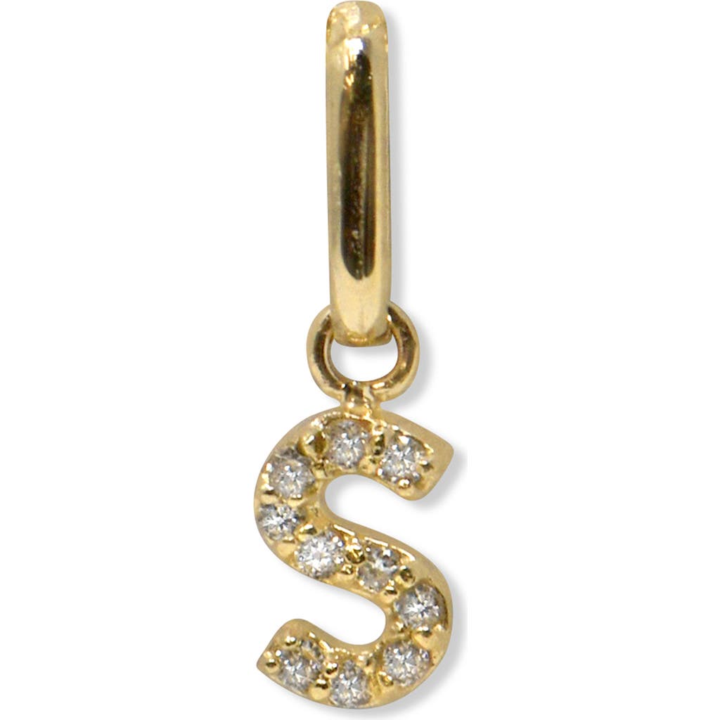 Anzie Love Letter Pavé Diamond Charm In Gold