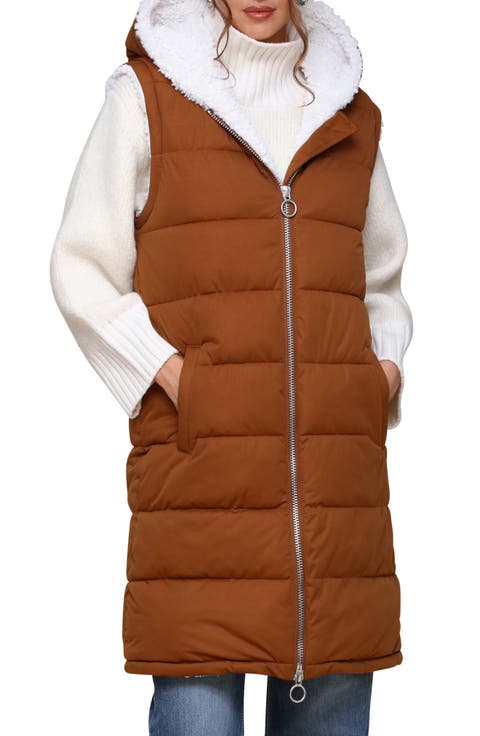 Hooded Longline Puffer Vest