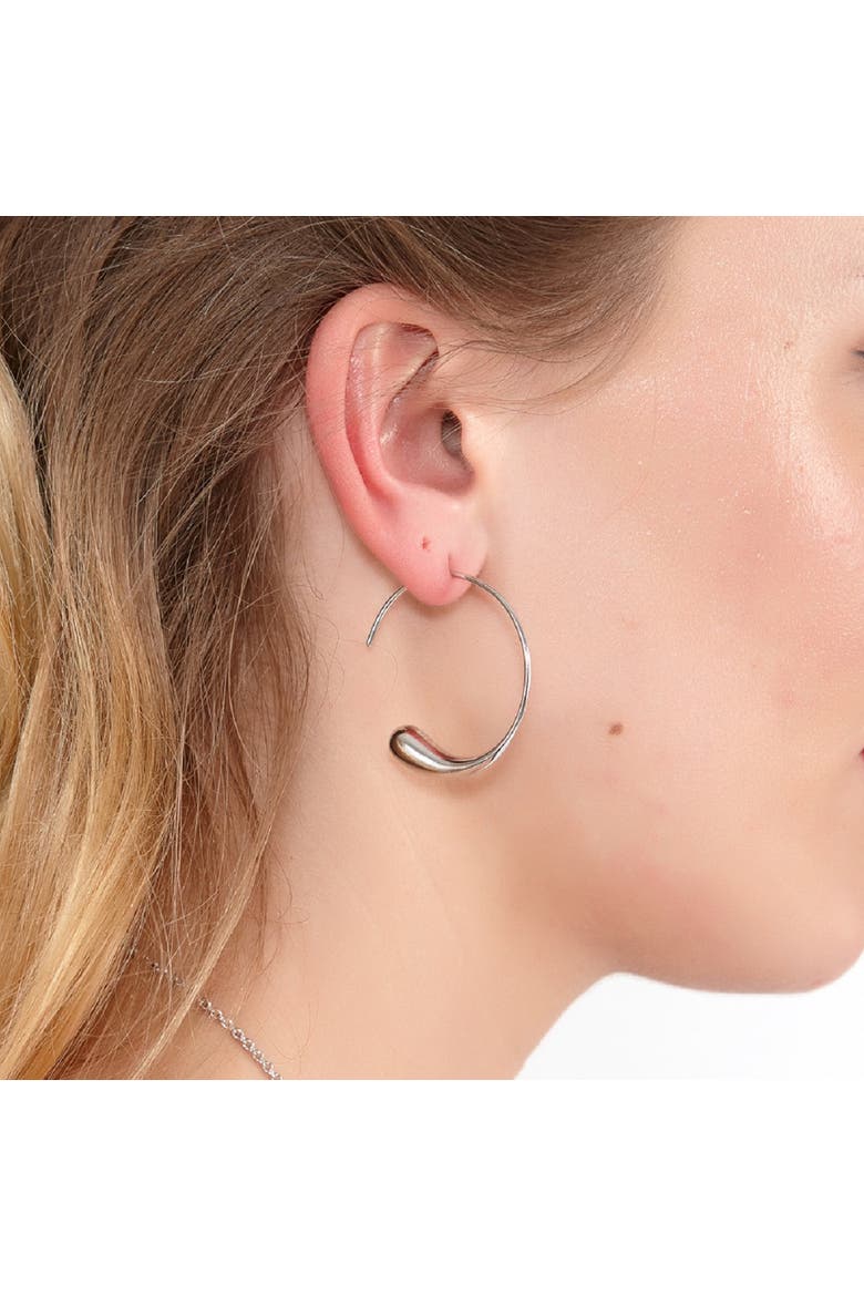 Large Luna Hoop Earrings, Alternate, color, Sterling Silver