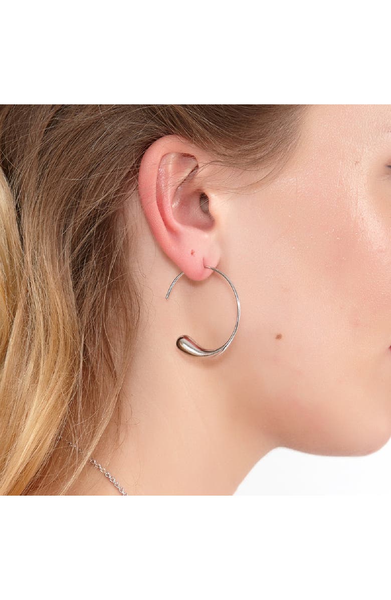 Lucy Quartermaine Large Luna Hoop Earrings, Alternate, color, Sterling Silver