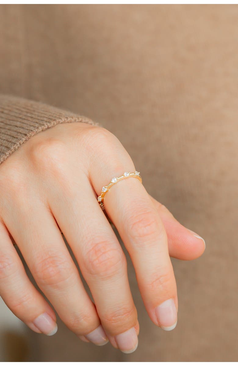 Mint & Lily Ultra Thin Floating Eternity Band, Alternate, color, Gold Over Stering Silver
