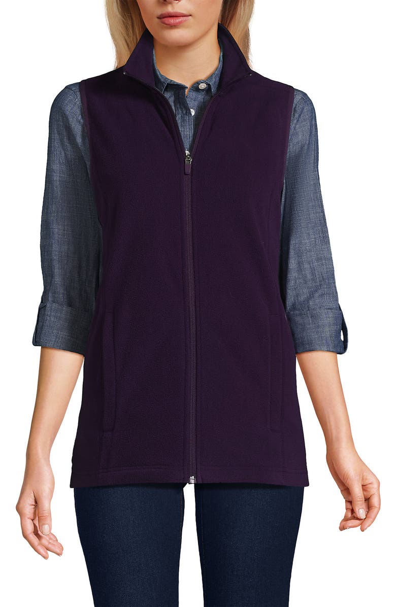 Lands' End Thermacheck 100 Fleece Vest, Main, color, Blackberry