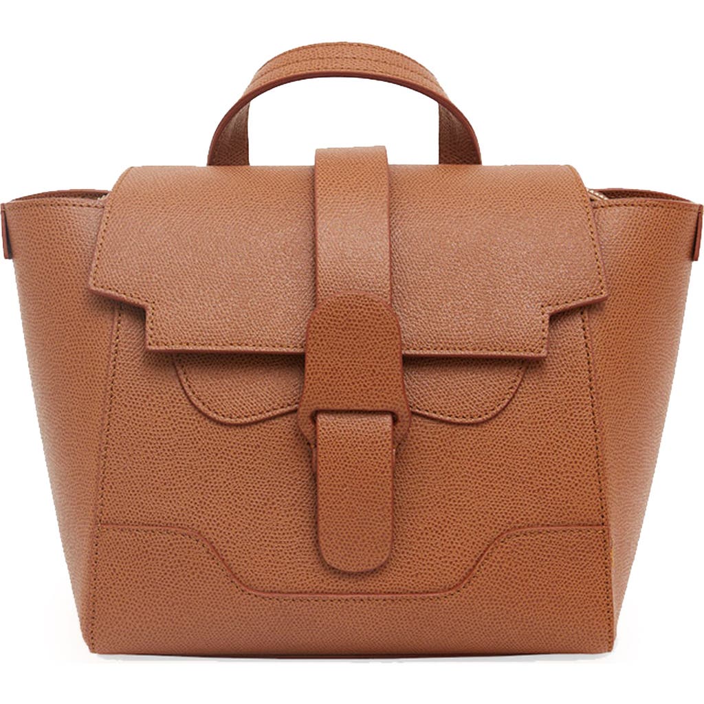 Senreve Mini Maestra Pebbled Leather 4-way Convertible Handbag In Brown