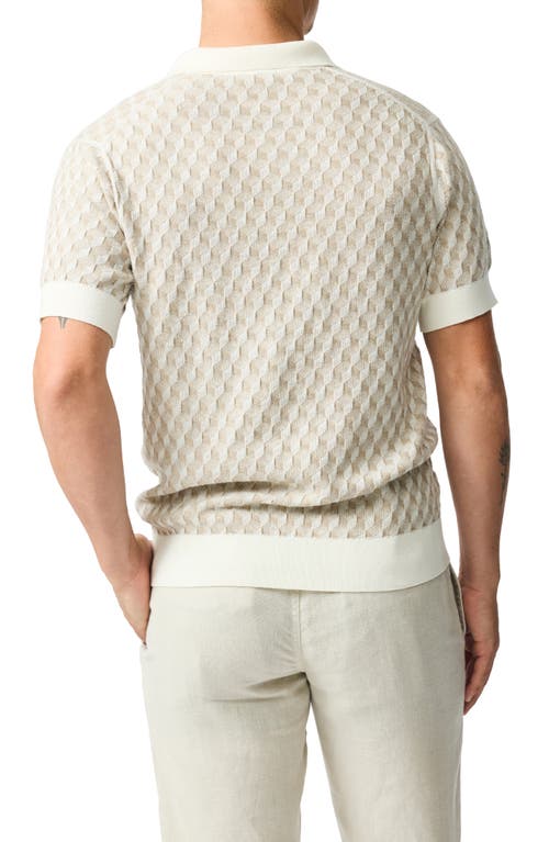 Rodd & Gunn Galdfield Regular Fit Textured Knit Polo Shirt In Cream