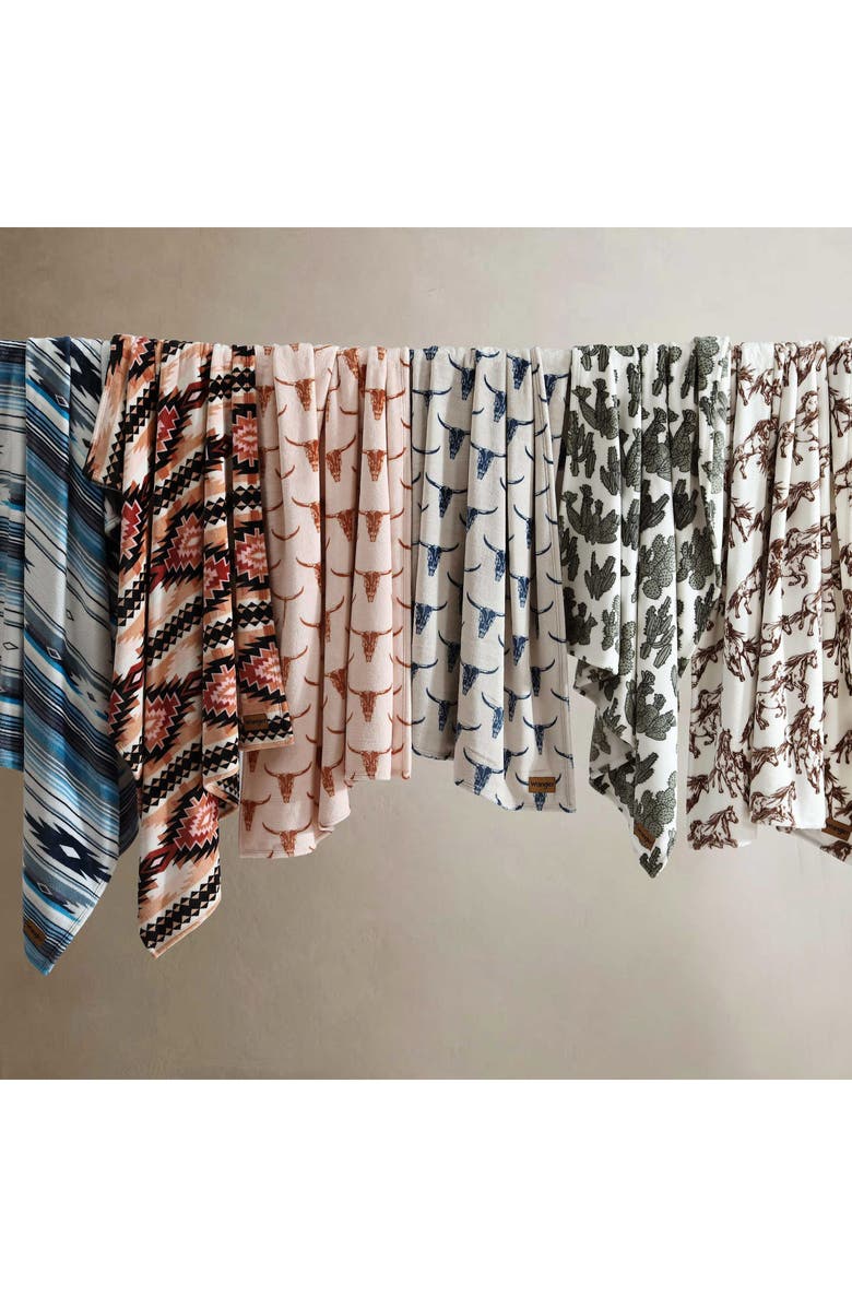 Wrangler Plains Creek Soft Plush Throw, Alternate, color, Orange