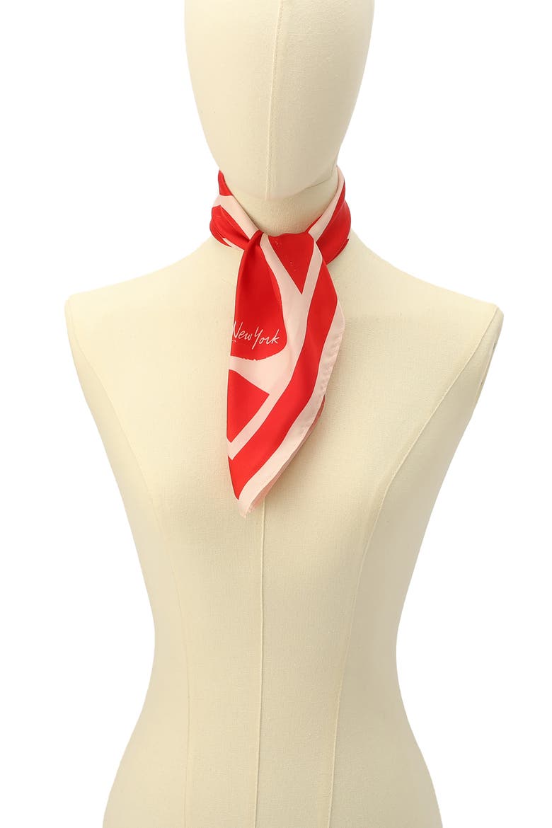 sweet hearts silk bandana, Alternate, color, PASTRY PINK/RED
