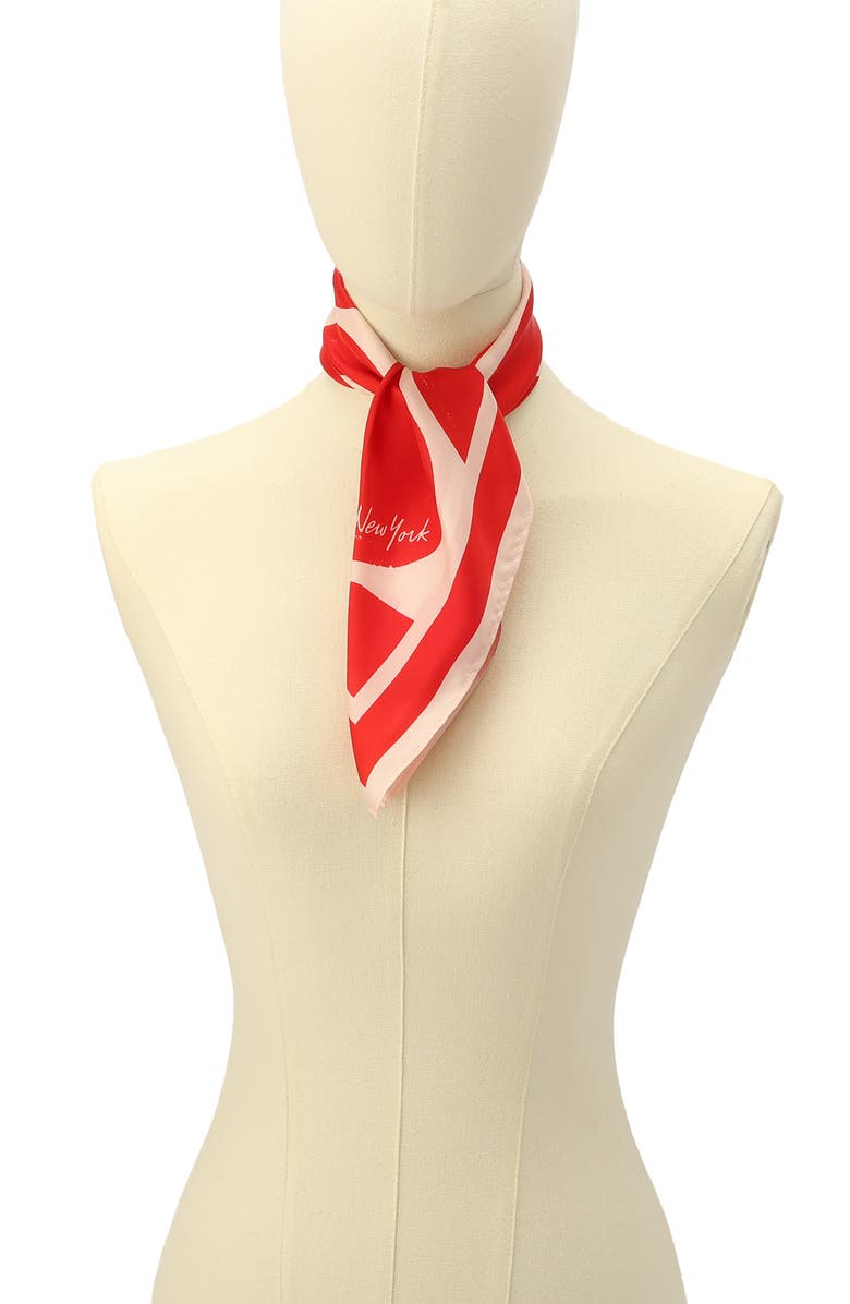 Kate Spade New York sweet hearts silk bandana, Alternate, color,