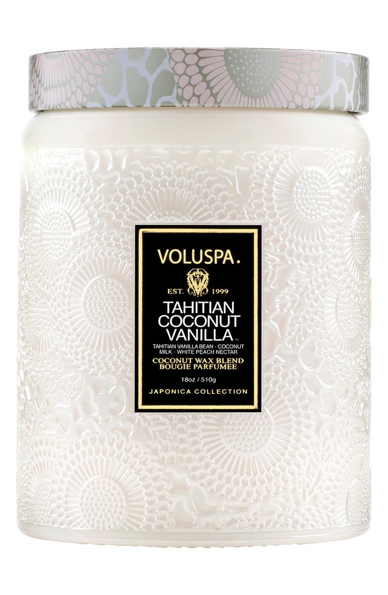 Voluspa Tahitian Coconut Vanilla Large Candle, Main, color, Tahitian Coconut Vanilla