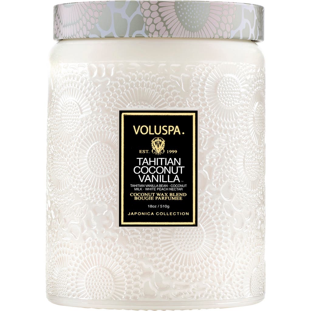 Voluspa Tahitian Coconut Vanilla Large Jar Candle In Neutral