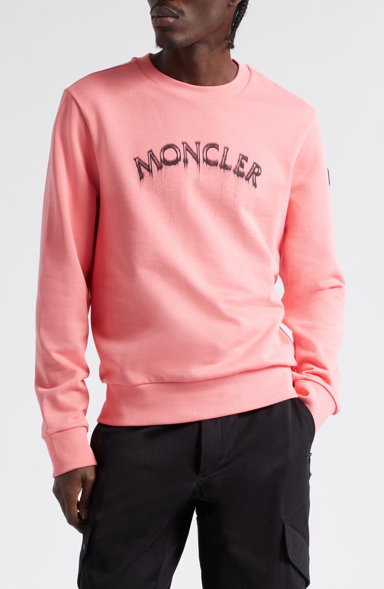 Moncler Cotton French Terry Logo Graphic Sweatshirt, Main, color, 