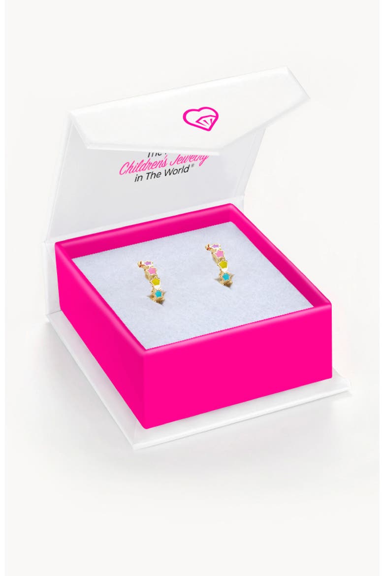 Star Cascade Gold Plated Huggie Hoops, Alternate, color, Multi-Color
