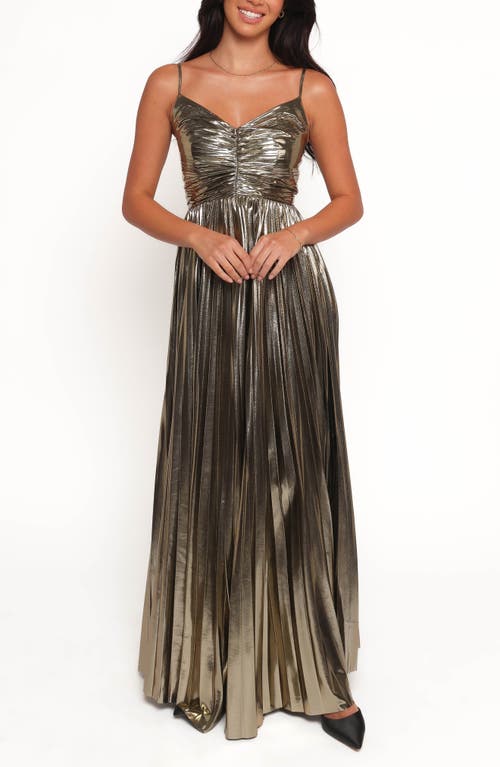 Petal And Pup Petal & Pup Naira Pleated Maxi Dress In Gold
