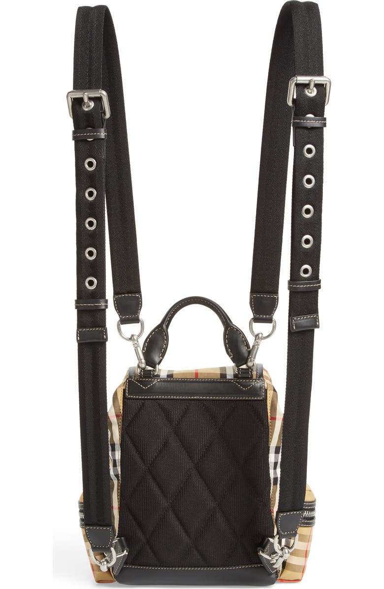 Burberry Small Rucksack Vintage Check Canvas & Leather Backpack, Alternate, color,