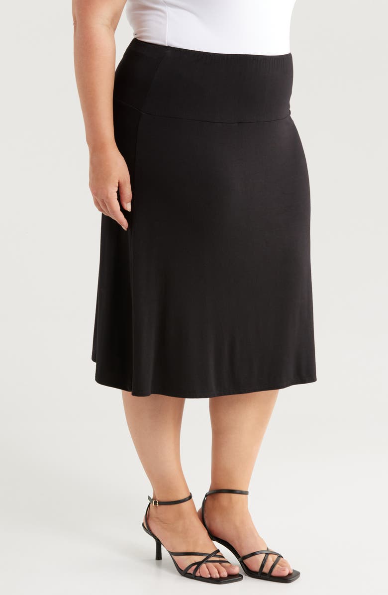 24seven Comfort Apparel A-Line Skirt, Alternate, color, Black