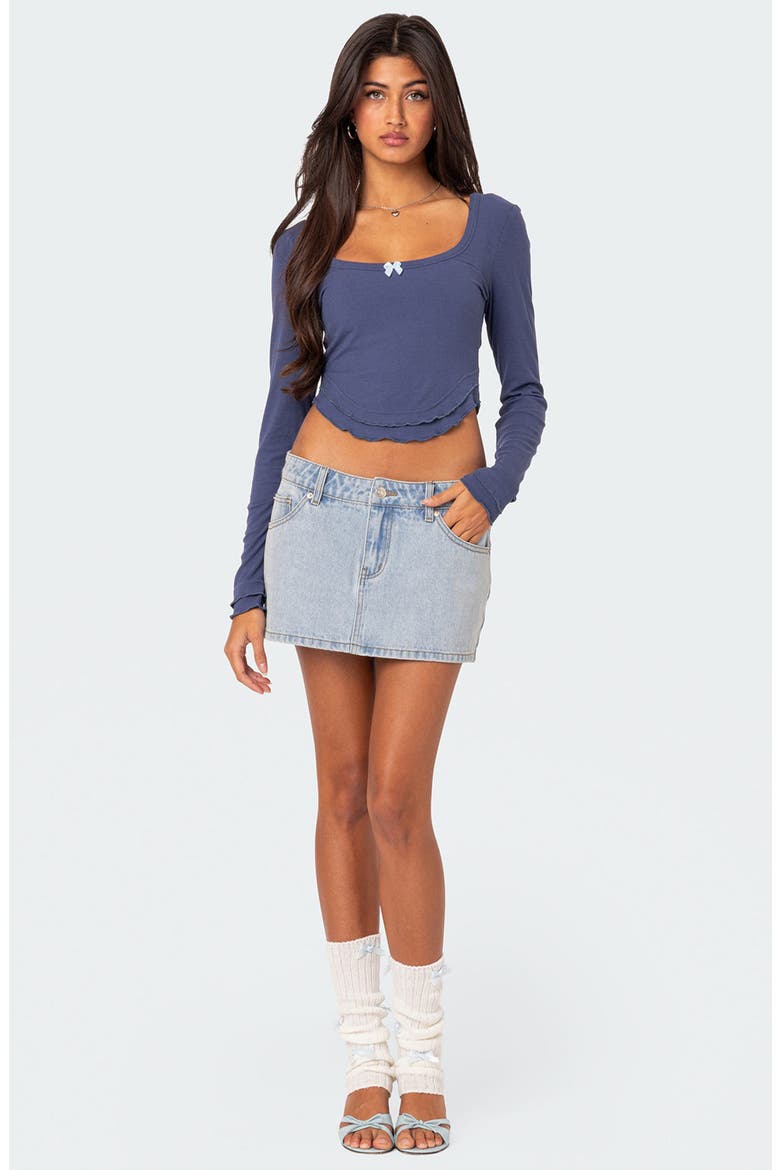 Yara Rib Crop Top, Alternate, color, BLUE