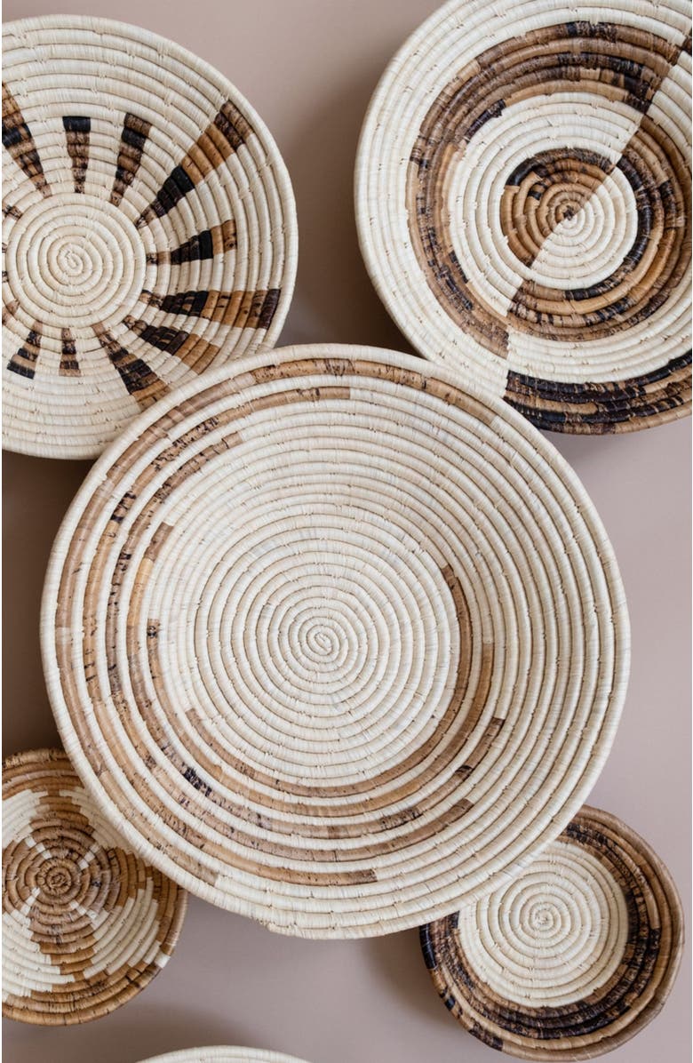 Maadili Collective Large Breaking Waves Basket - Banana Fiber, Alternate, color, Brown & Natural Fiber