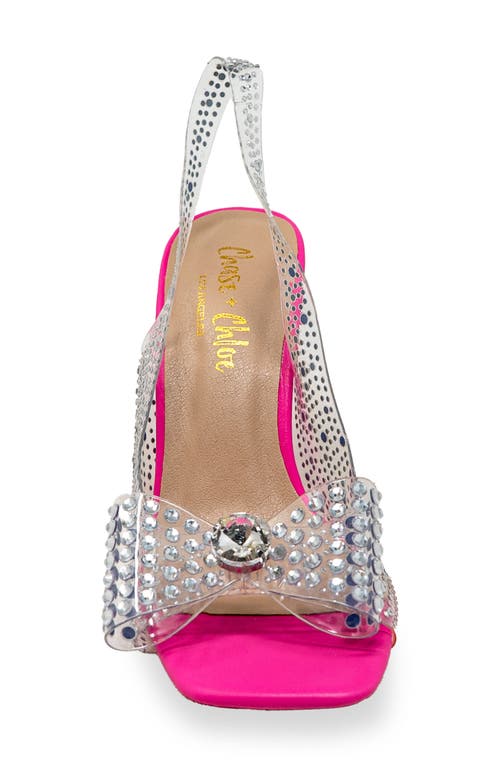 Chase & Chloe Chase And Chloe Gypsy Crystal Embellished Slingback Sandal In Pink