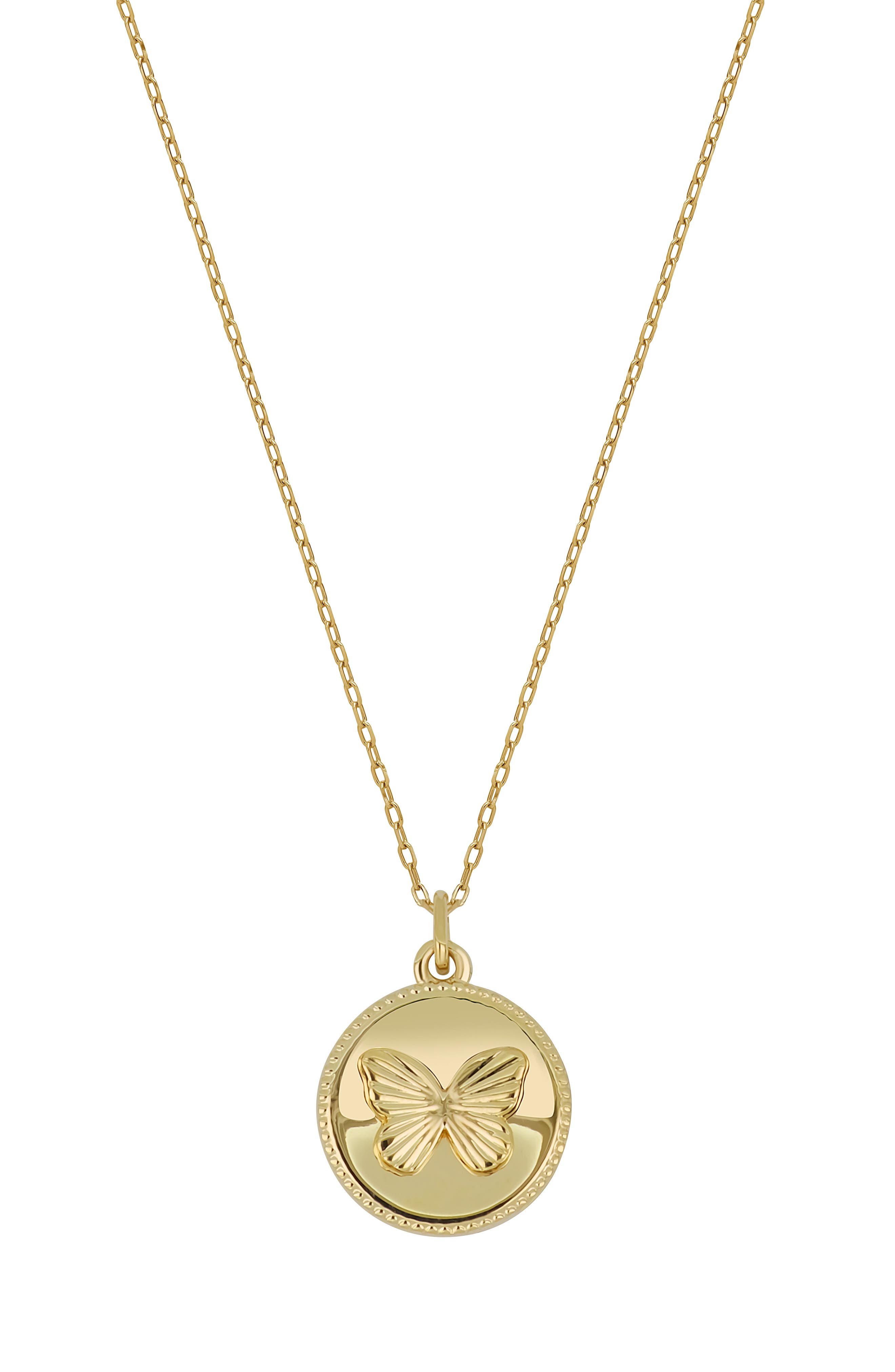 Bony Levy 14K Gold Butterfly Medallion Pendant Necklace