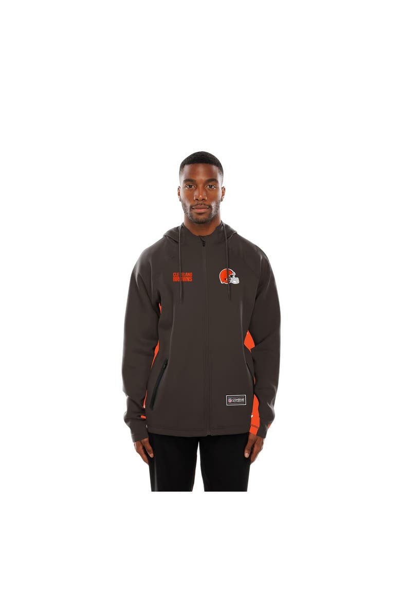 Men's New Era  Brown Cleveland Browns Combine Authentic Raglan Scuba Full-Zip Hoodie, Alternate, color, Brown