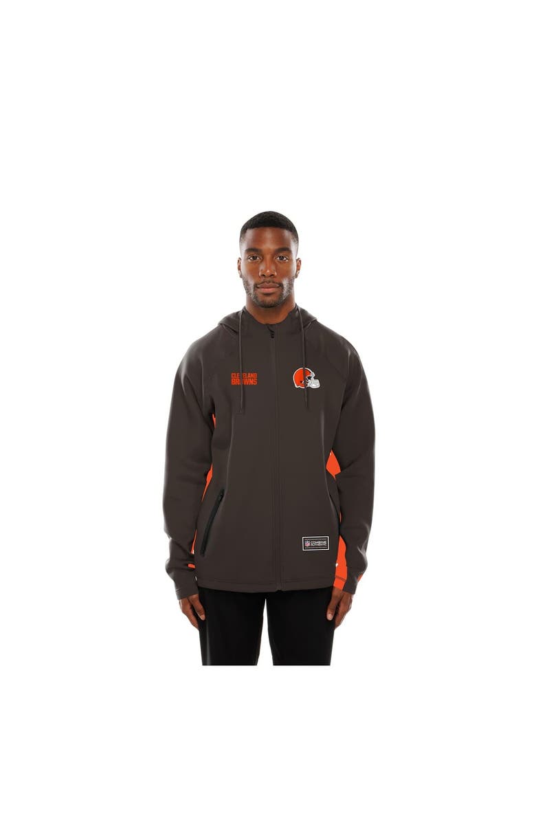 New Era Men's New Era Brown Cleveland Browns Combine Authentic Raglan Scuba Full-Zip Hoodie, Alternate, color, Brown