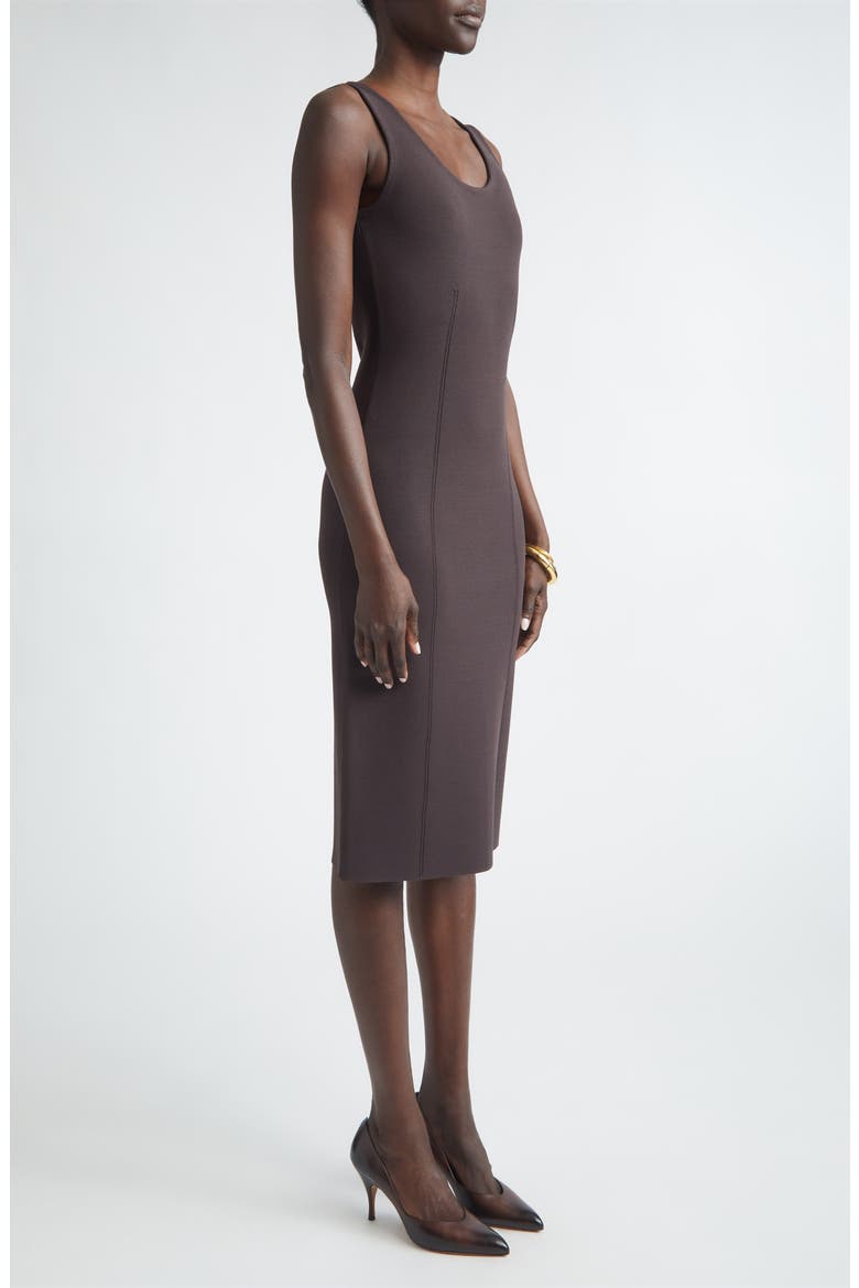 Santa Roma Knit Scoop Neck Dress, Alternate, color, CHOCOLATE