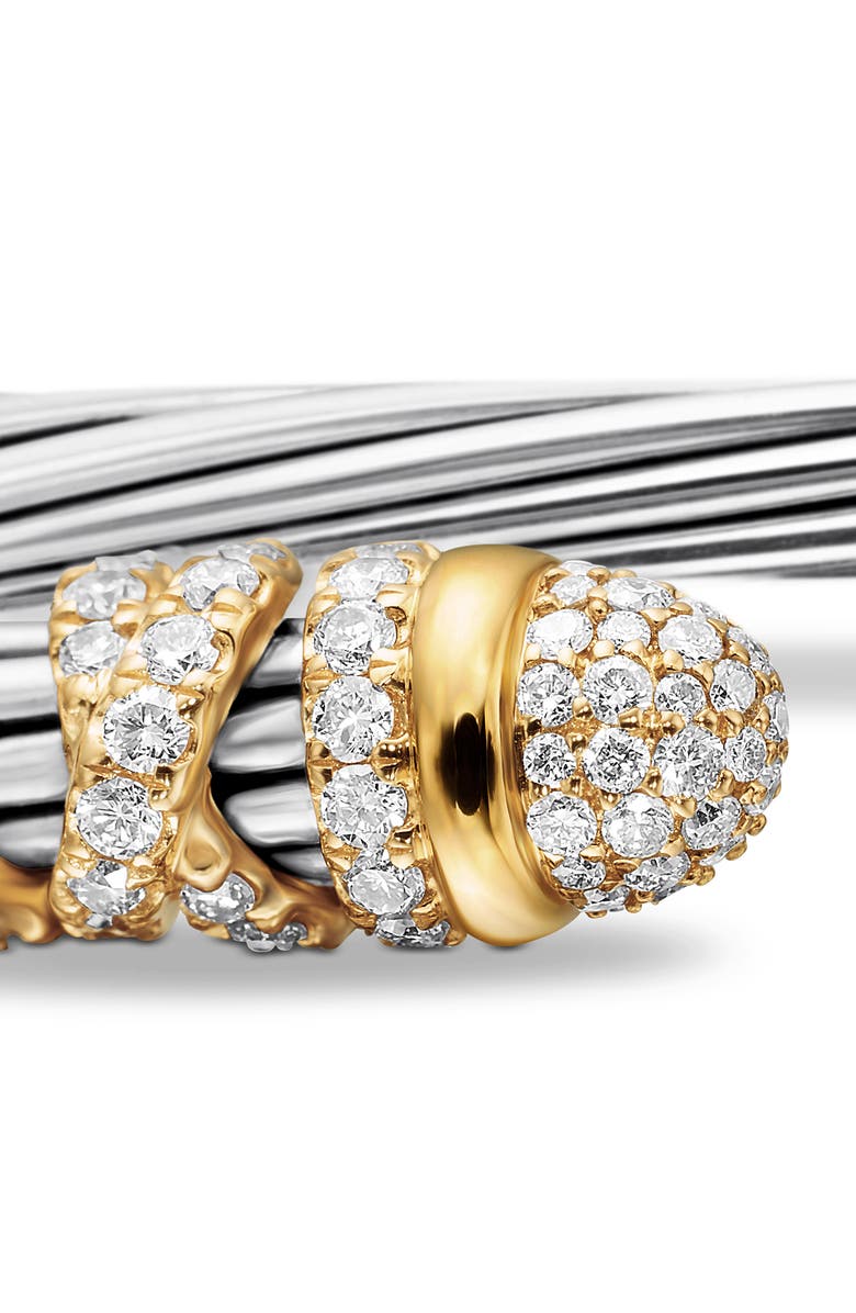 David Yurman Helena Bracelet in Sterling Silver with 18K Gold & Diamonds, 4mm, Alternate, color, Gold/ Silver/ Diamond