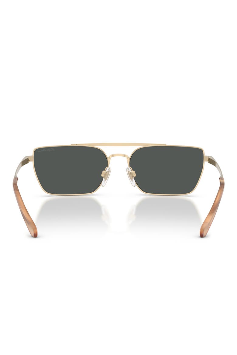 58mm Rectangle Sunglasses, Alternate, color, SHINY PALE GOLD / GREY
