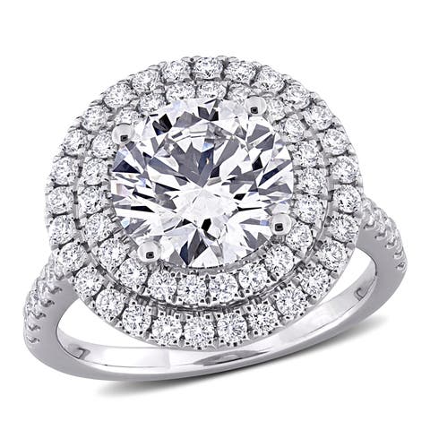 3-7/8 CTW Lab-Grown Diamond Halo Ring 14k