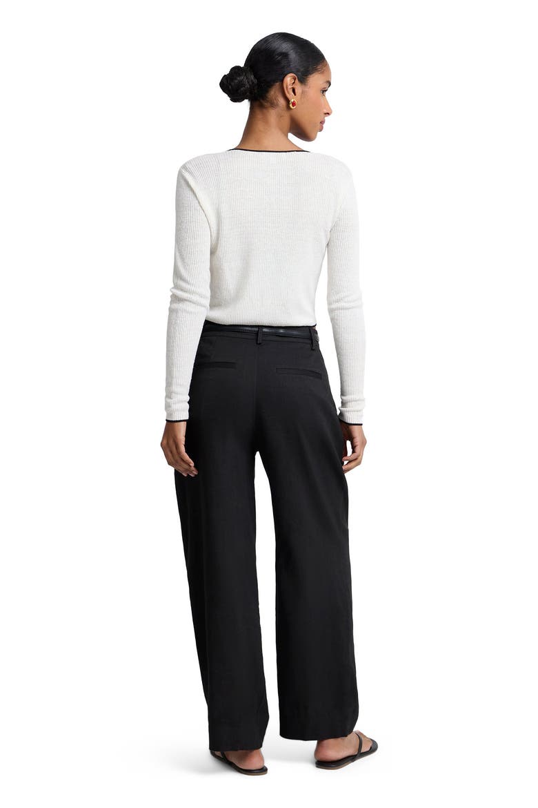 High-Waist Straight Leg Pant, Alternate, color, Black