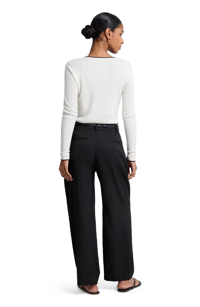 Onia High-Waist Straight Leg Pant, Alternate, color, Black