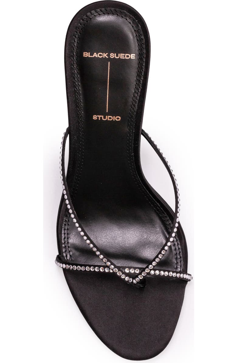 BLACK SUEDE STUDIO Jade 65 Satin Mule, Alternate, color, Black Satin Embellished