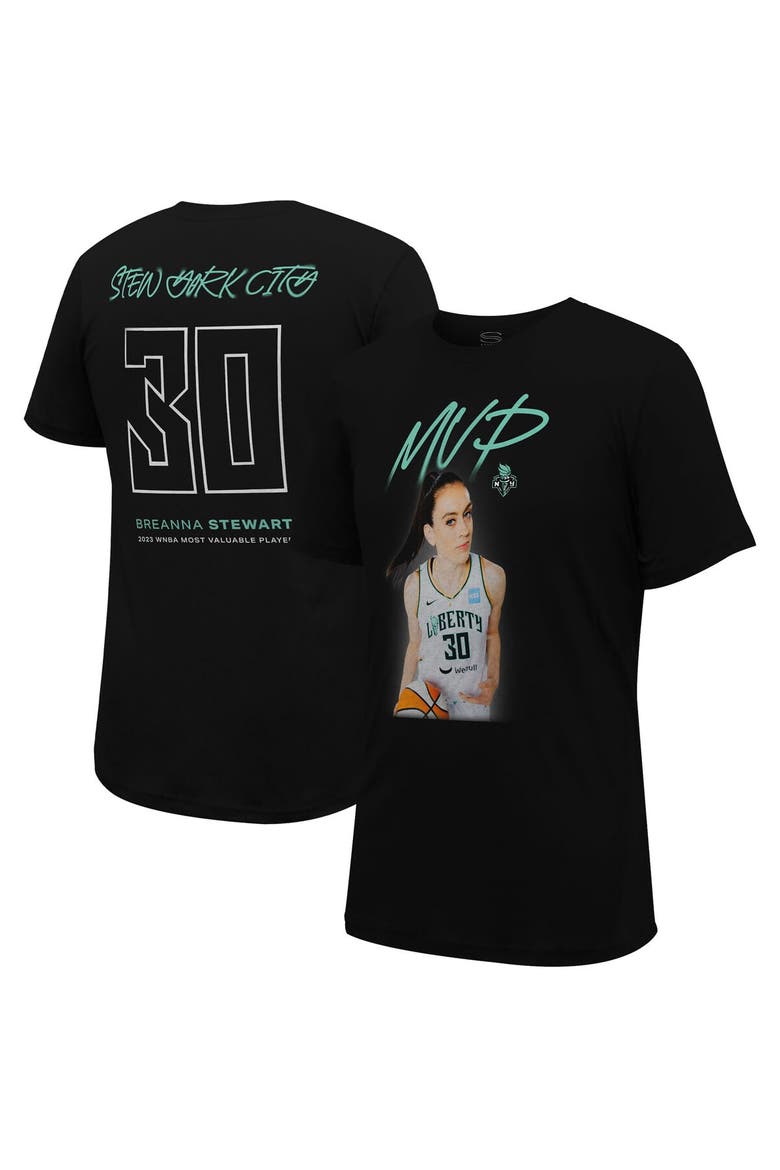 Unisex Stadium Essentials Breanna Stewart Black New York Liberty 2023 WNBA MVP Player T-Shirt, Main, color, Black