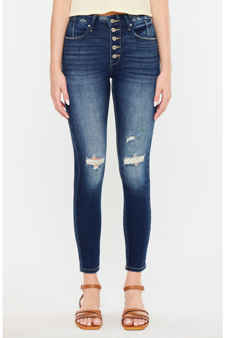 Novah High Rise Super Skinny Jeans, Main, color, Dark Wash