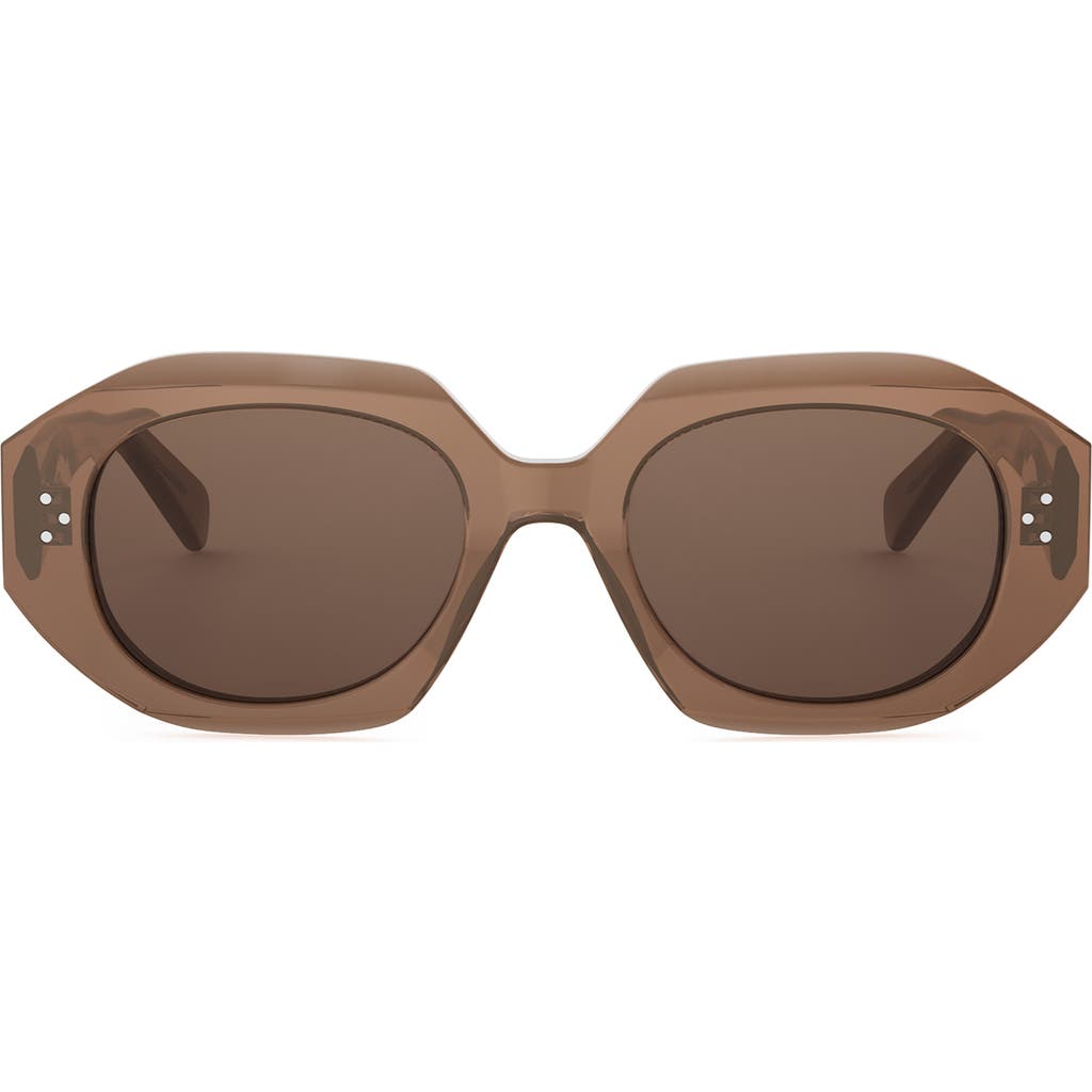 Celine 3 Dot Geometric Square Sunglasses In Brown