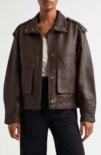 【海外限定】REISSレザージャケット☆Cleo Atelier Grained Leat Reiss Atelier Cleo Sheep Leather Jacket | Nordstrom