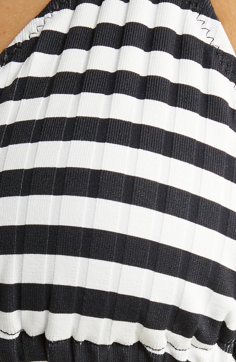Solid & Striped Iris Rib Bikini Top, Alternate, color, Blackout X Marshmallow