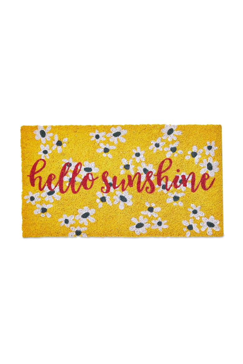 Hello Sunshine PVC Coir Door Mat Everyday Multicolor Doormat, Main, color, Yellow